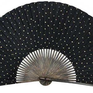 仙宝定制洒金字棕竹扇子纯手工制作全棕黑纸工艺品折扇