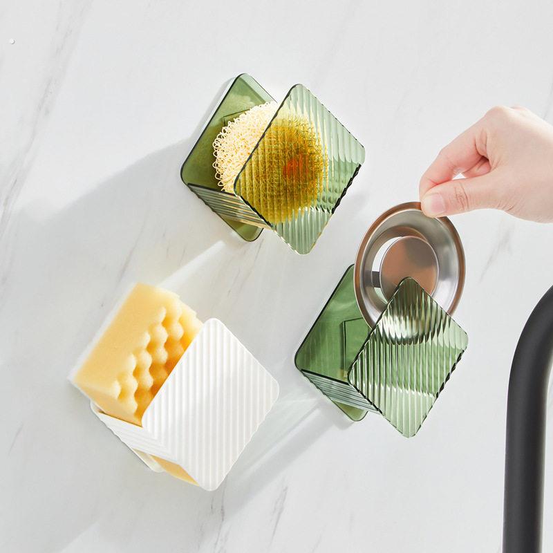 厨房用品置物架水槽沥水架放百洁布洗碗海绵免打孔壁挂式挂架