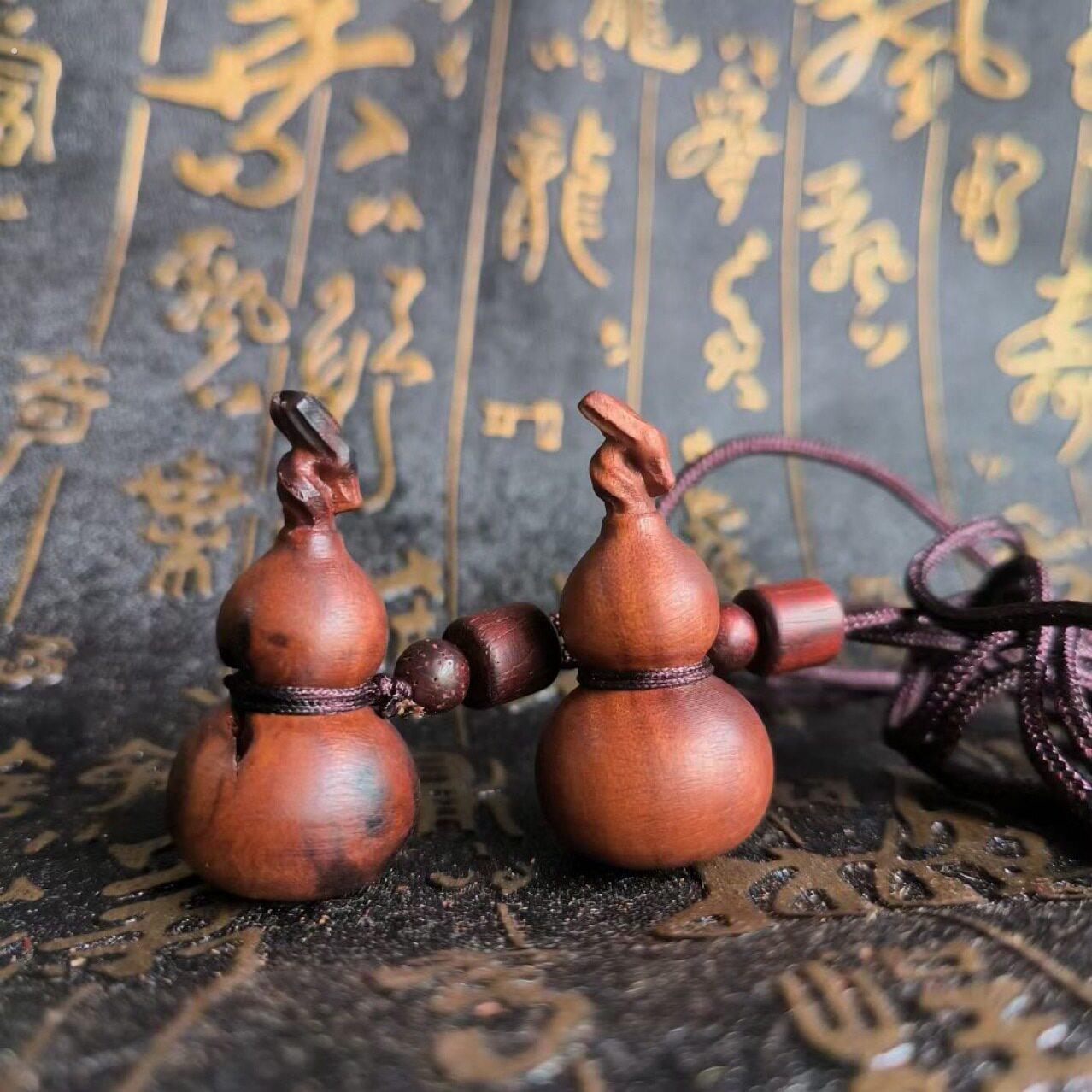 雷击木葫芦天然雷击枣木小葫芦福禄吉祥吊坠汽车饰品挂件项链钥匙
