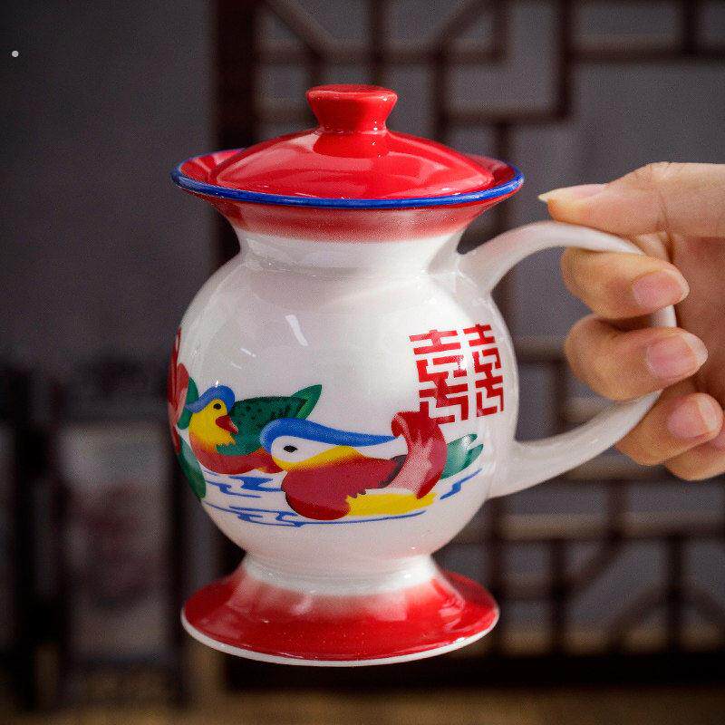 小痰盂罐水杯个性大号夜壶茶杯尿壶款茶缸子怀旧老式搪瓷马桶杯子