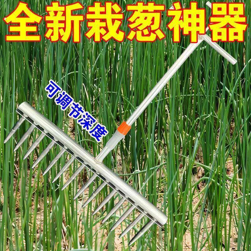 栽葱大葱插子带压板打坑不迷眼实心粗铁筋齿距均匀高产种菜农具