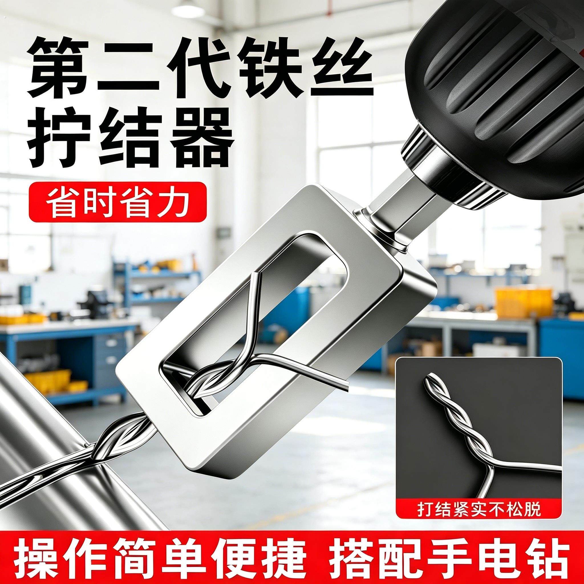 新款铁丝快速拧结器通用高效打结工具电动六角柄绕线器拧线套筒
