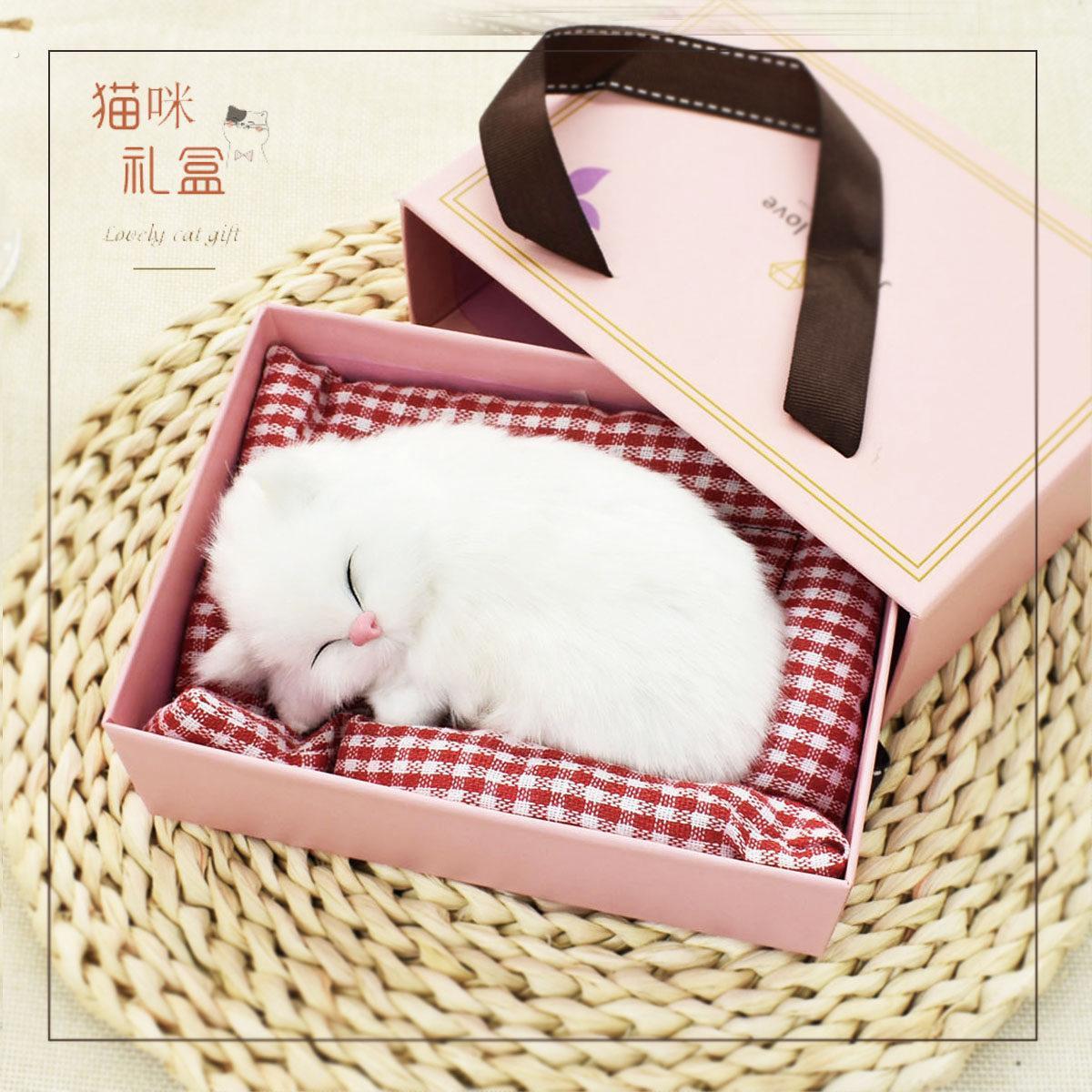 会叫仿真小猫猫咪假猫偶布偶毛绒具猫摆件送女友孩子生日礼物