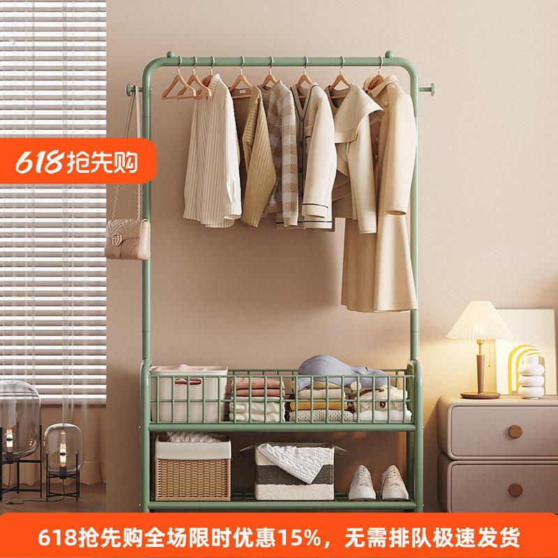 卧室内衣晾衣架落地移动主简易家用房间夜衣服收纳置物架跨境