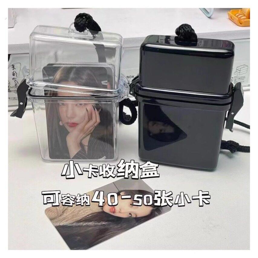 韩版大容量小卡收纳盒卡套收纳防水咕卡挂式手账透明收纳整理盒子