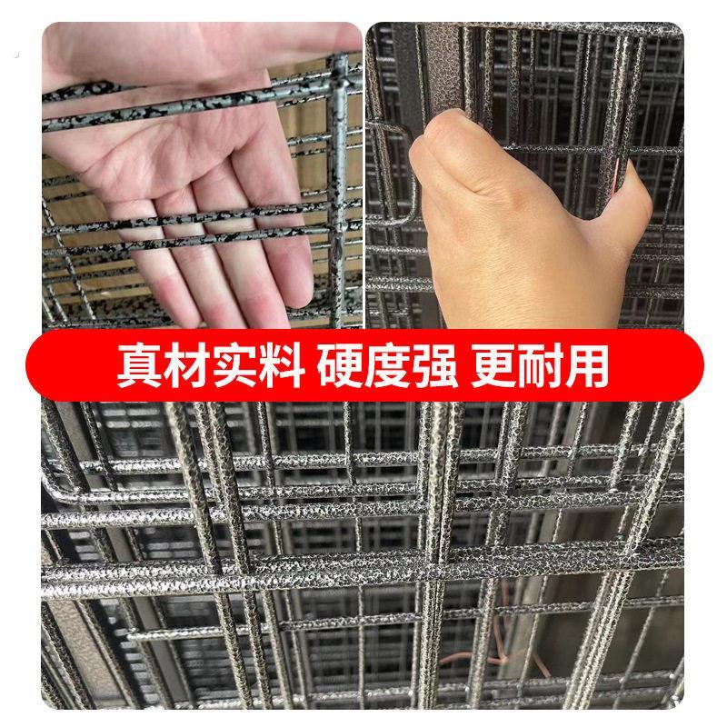 特粗狗笼加粗不锈铁丝带天窗泰迪狗笼子猫笼兔笼宠物折叠中小型犬