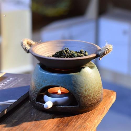 底座碟子炉陶瓷保温蜡烛焙茶烧烤公杯加热配件围炉粗陶茶水耐干茶
