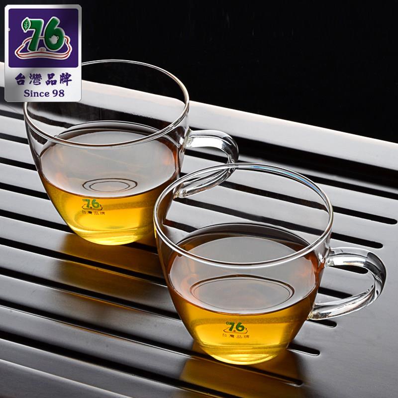台湾耐热玻璃小茶杯带把迷你功夫茶具家用小号品茗杯子透明套装