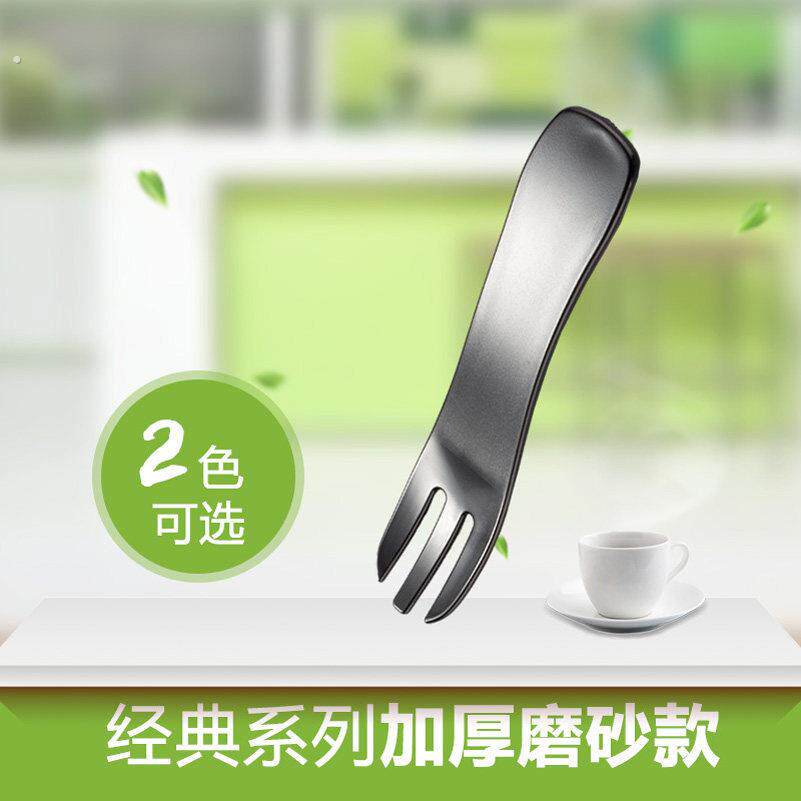 新品黑色透明磨砂叉子黑色叉子蛋糕叉西点叉三齿叉