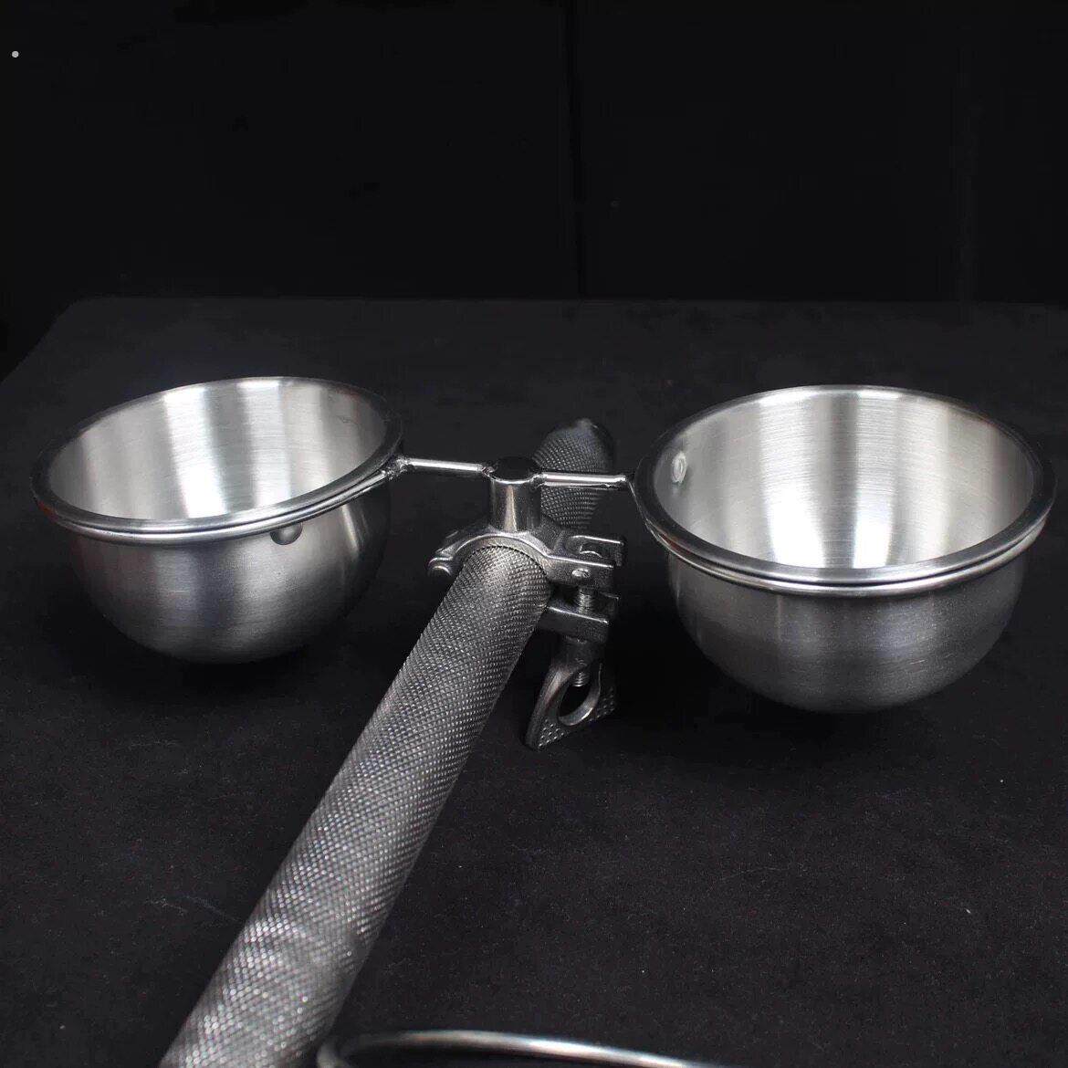 鹦鹉食碗304站架食杯饲料盒食碗大中小型鹦鹉用食槽不锈钢