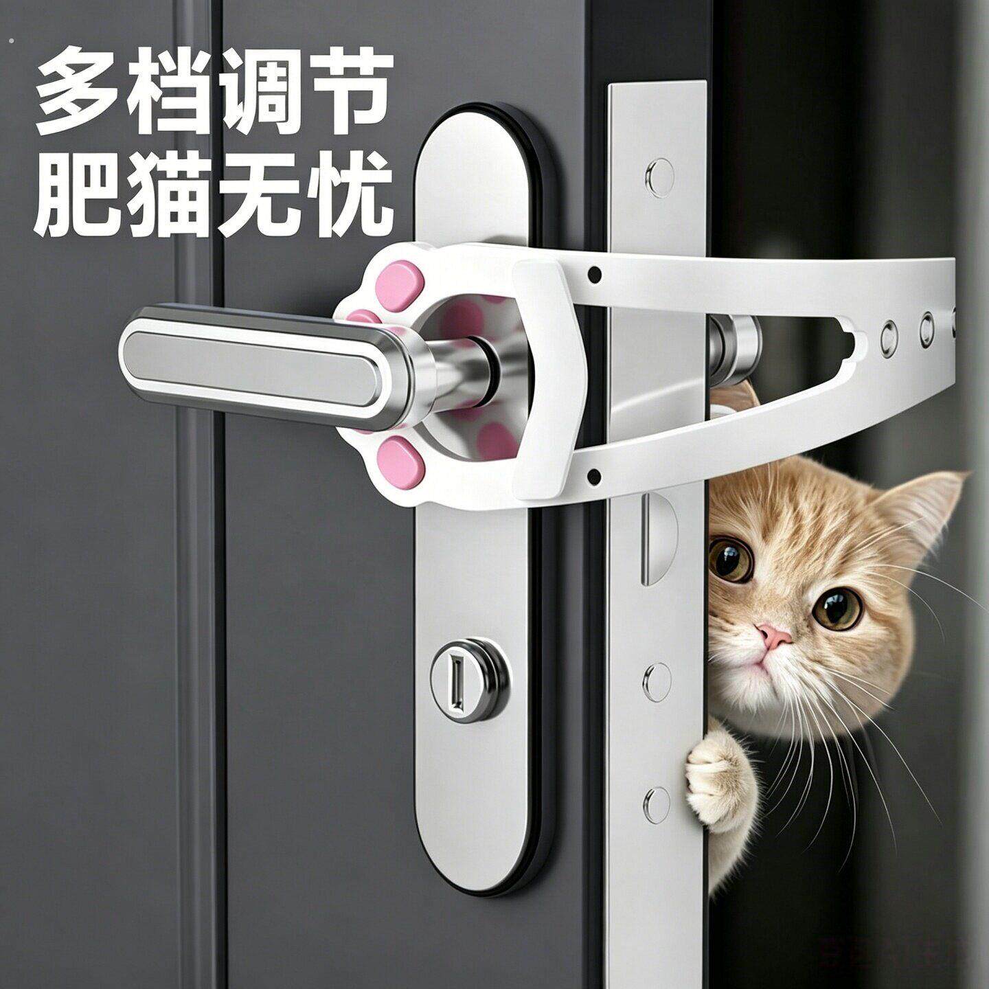 宠物留门缝神器猫咪自由进出门狗狗卧室隔离门挡留门器猫门洞卡扣