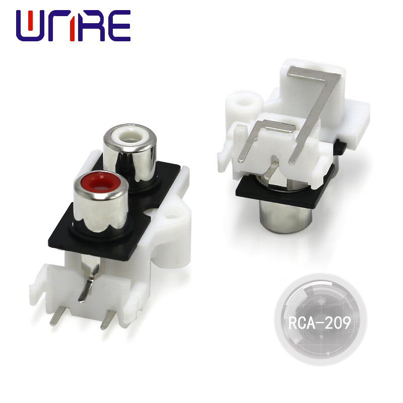 RCA-209两孔AV莲花母座红白端子信号PCB音频输入插座AV母座插头图片
