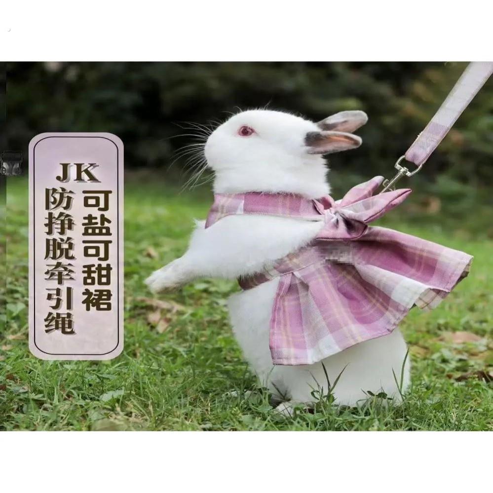 兔子衣服牵引绳夏天溜小兔子穿的防挣脱可爱侏儒兔专用宠物户外
