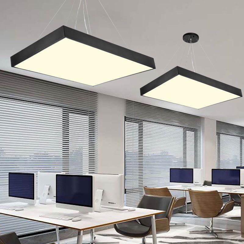 简约led吊灯正方形办公室工作室会议室健身房商场超市工程照明灯
