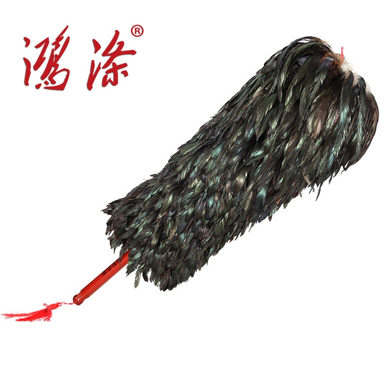鸿涤墨龙鸡毛掸子除尘扫灰家用大扫除清洁毯子车用木把除尘禅子