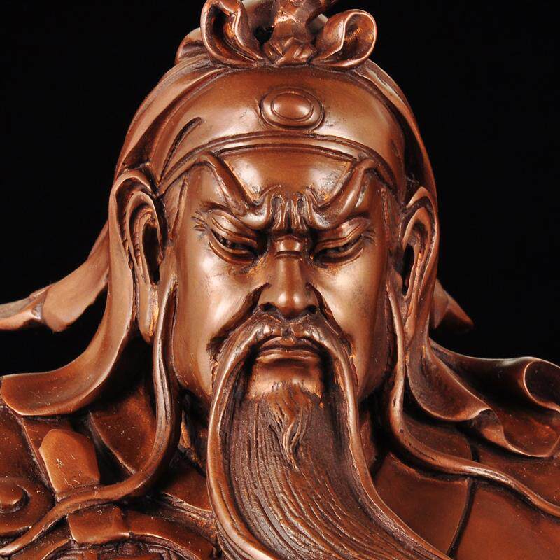 紫铜关公摆件关公像关二爷武财神关羽招财家居客厅玄关装饰工艺品