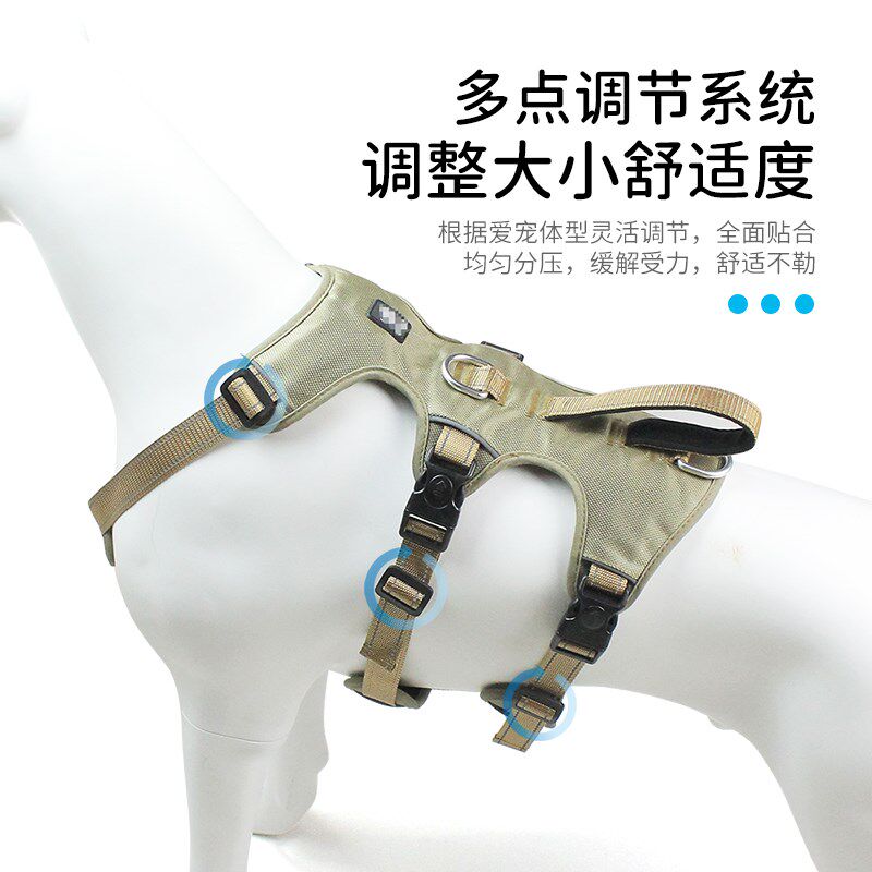 防爆冲狗狗牵引绳大型犬背心式遛狗绳子胸背带中型犬防止挣脱狗链