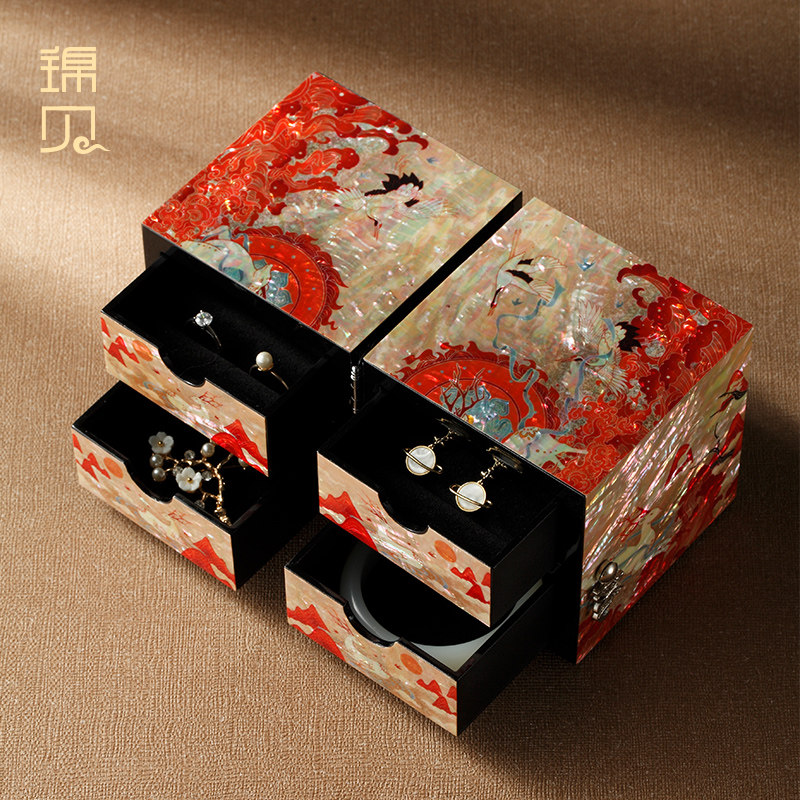 锦贝闺蜜好友结婚礼物生日送新人老婆纪念日螺钿首饰盒【九色鹿】