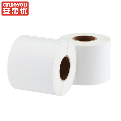 安杰优铜版不干胶标签纸100*80 70 60 50 40 30 20条码打印机碳带