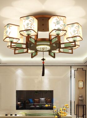 新中式灯客厅主灯卧室吸顶灯中国风禅意酒店餐厅包间餐饮成套灯具