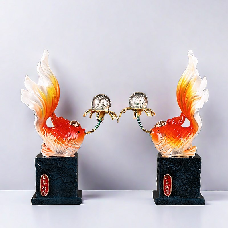 创意装饰工艺品家庭入门玄关新家乔迁礼物年年有余摆件高级感轻奢