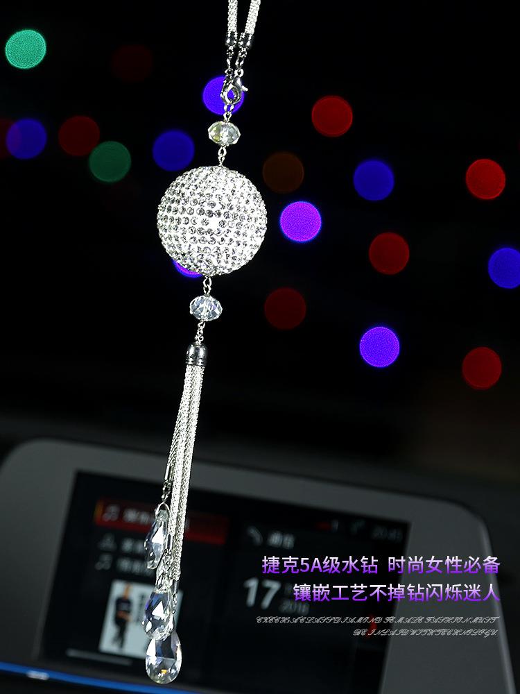 汽车挂件摆件高档女神车内吊饰后视镜镶钻水晶球车载车内挂饰