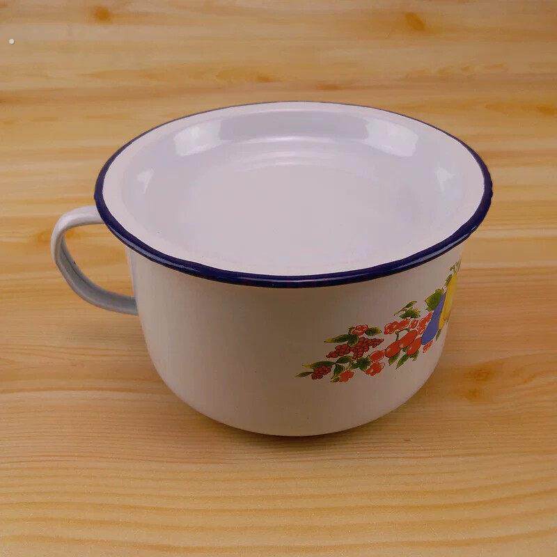 搪瓷杯带盖快餐杯老式怀旧饭缸茶缸饭盒泡面碗保鲜盒大容量干饭碗
