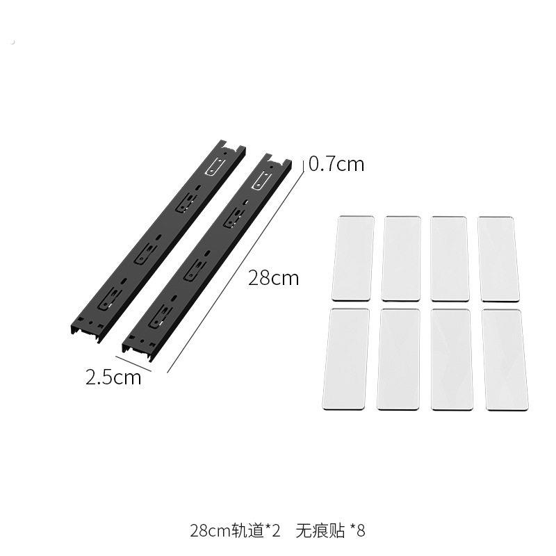 橱柜抽拉收纳筐厨房杂物整理置物架柜子分层直角盒抽屉式轨道拉篮