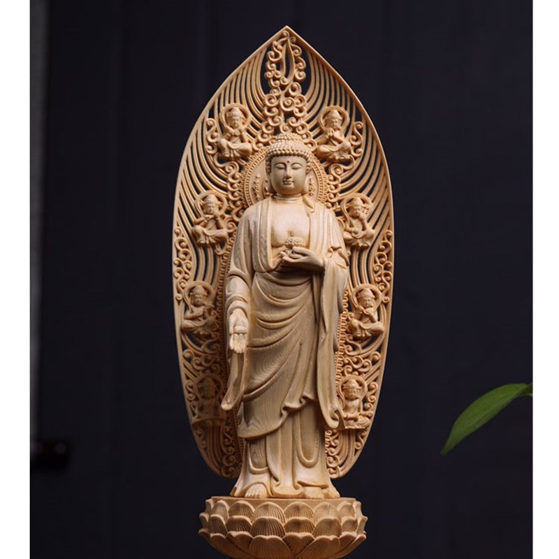 东方西方三圣站像阿弥陀药师佛像大势至观音菩萨家居供奉镇宅摆件