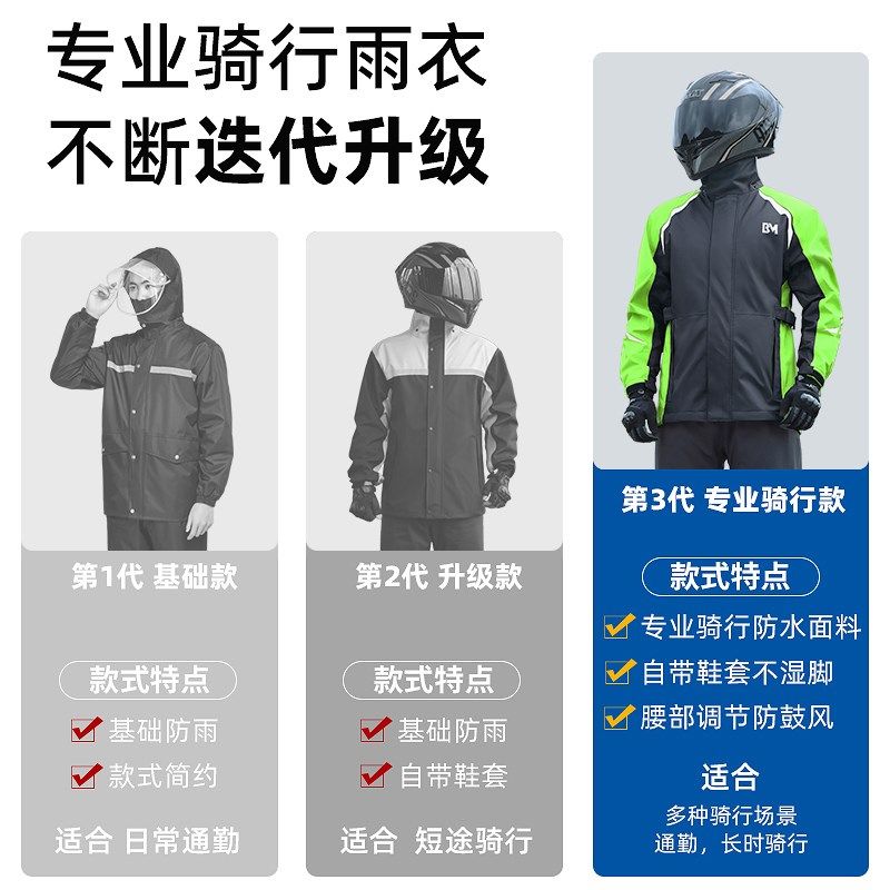 摩托车雨衣雨裤防暴雨套装骑行专用成人分体式男款外卖骑手防水服