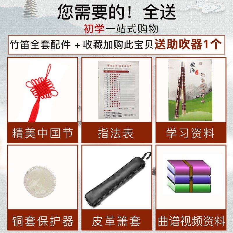 迪海洞箫专业演奏萧高档成人零基础初学入门精制紫竹箫六八孔乐器