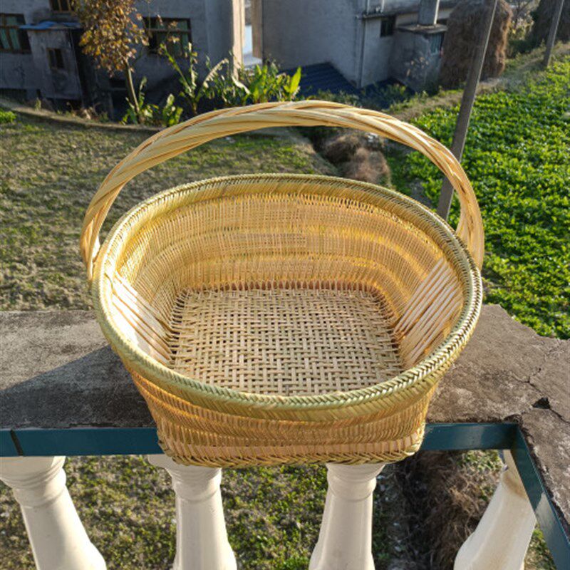 贵州纯手工精品竹编提篮 菜篮子竹筐 竹篮 手提篮 水果篮 菜篮