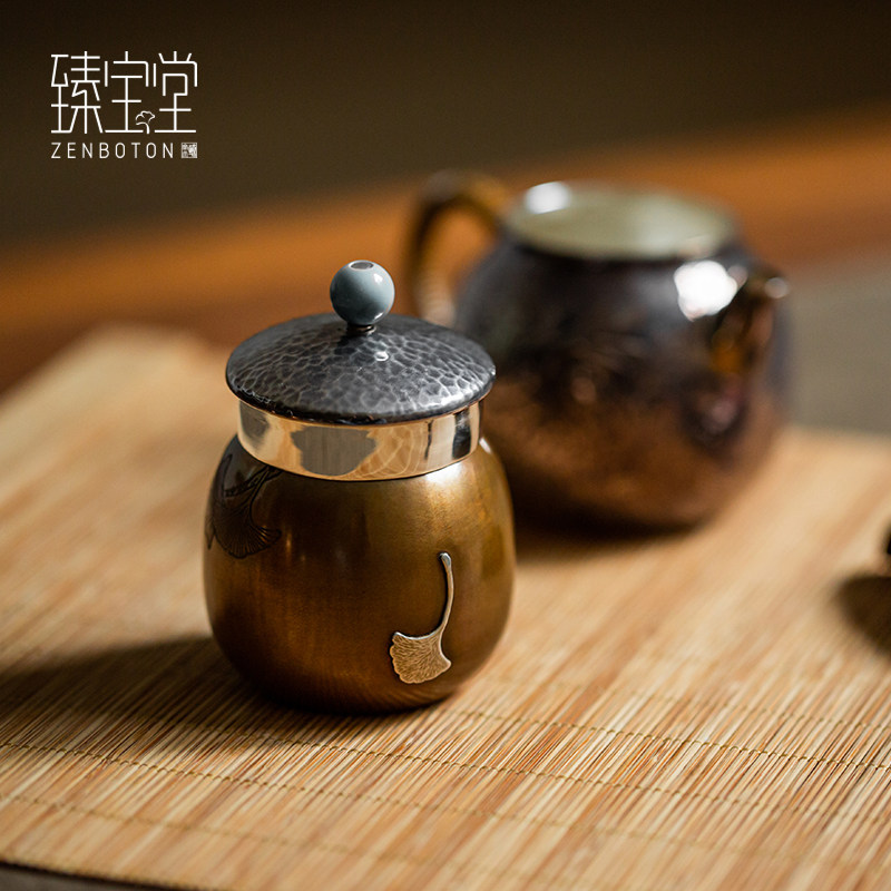 臻宝堂纯手工流银盖置银壶铁壶盖托紫砂壶盖架功夫茶具纯铜配件