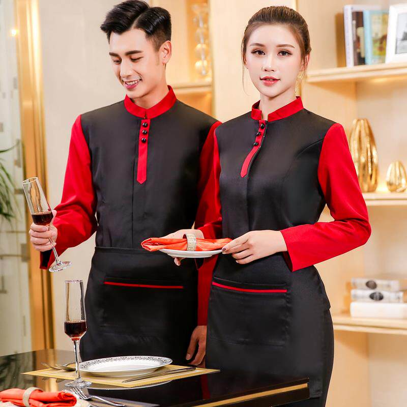 酒店工作服秋冬装女中餐厅餐饮茶楼火锅饭店农家乐服务员长袖工装