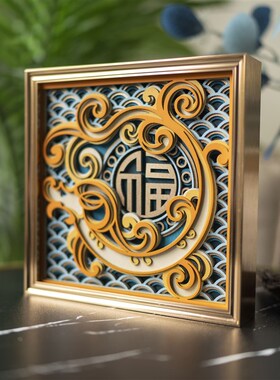 梯木叠雕龙年客厅电视柜玄关装饰小摆件家居饰品新年礼物乔迁礼品
