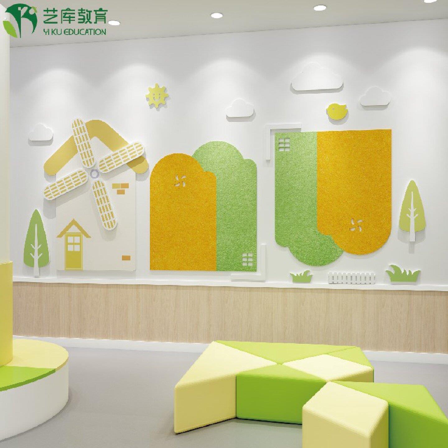 幼儿园主题栏环创装饰墙贴毛毡雪弗板文化墙走廊布置公告展示栏