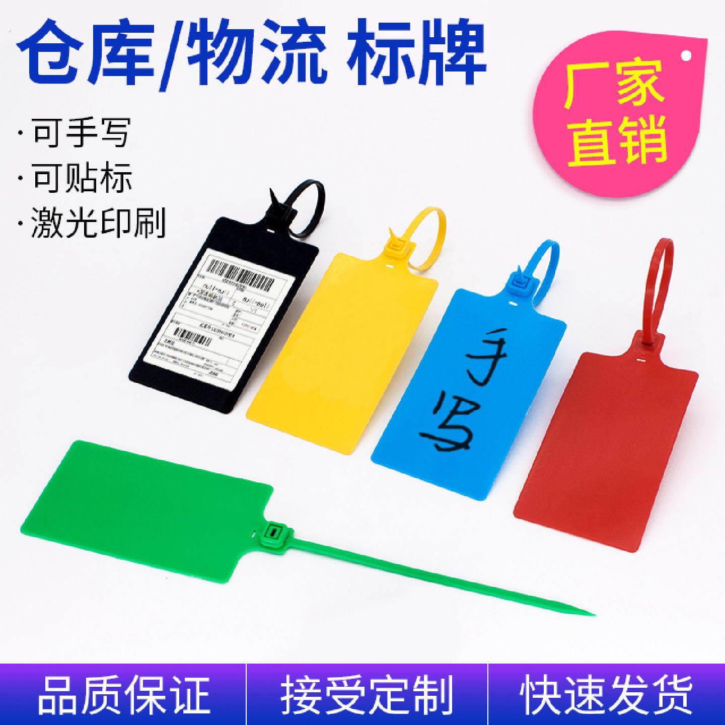 物流挂签一次性塑料封条一体式安能德邦大号送检标牌扎带快运吊牌
