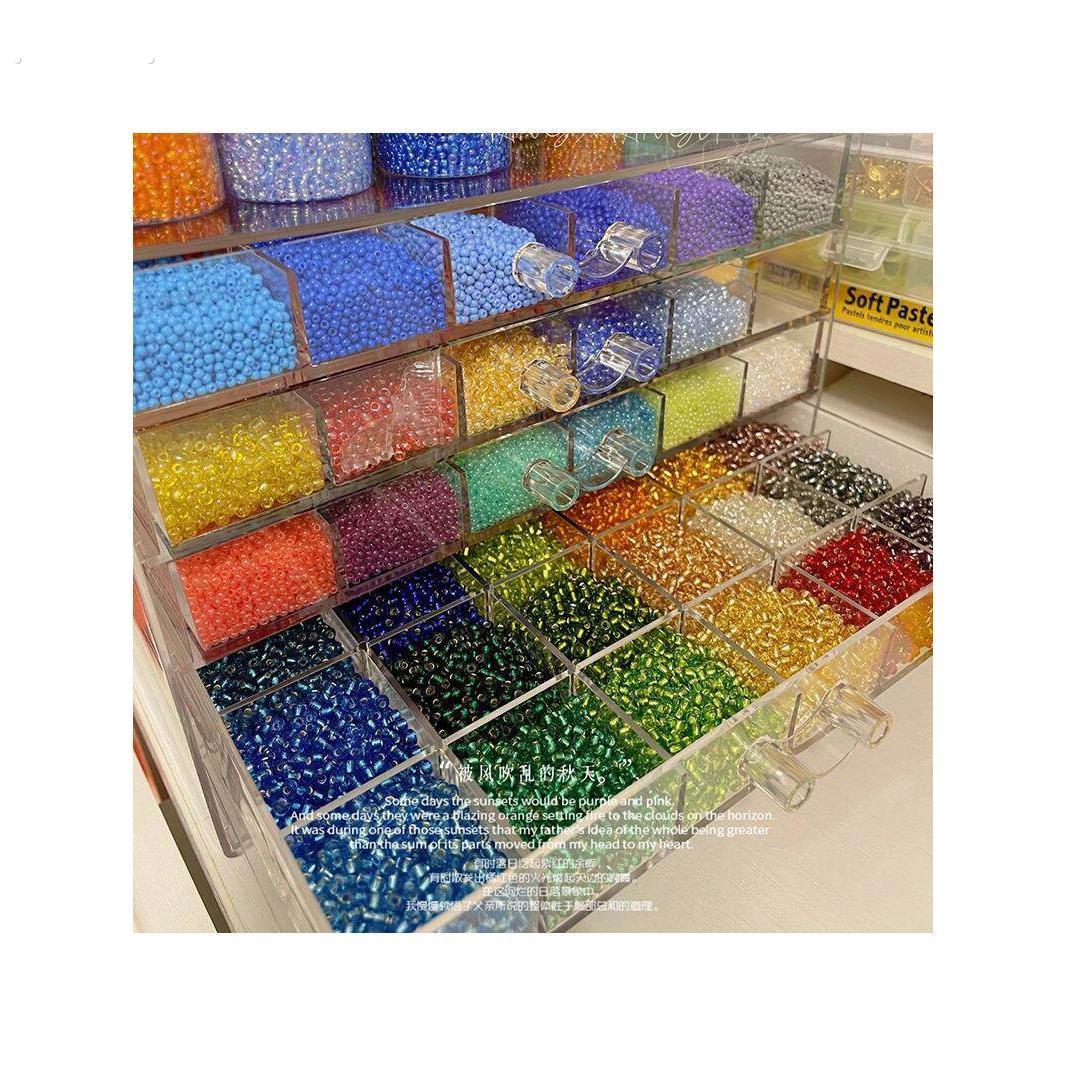 串珠收纳盒分格式亚克力手工珠子散珠展示架桌面饰品盒透明大容量