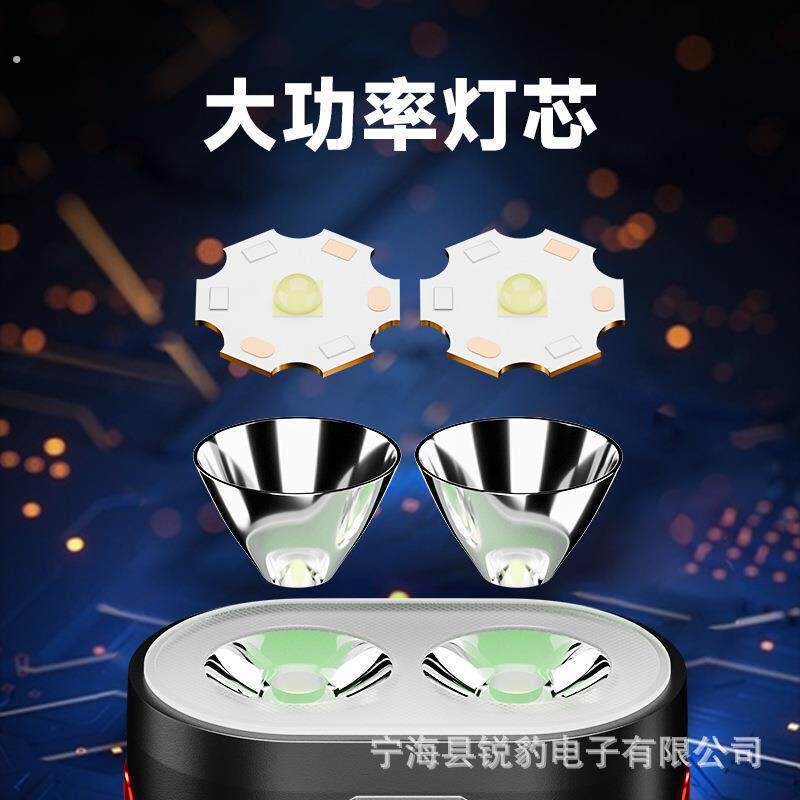 白激光自行车前灯尾灯单车灯强光夜骑手电筒超亮灯防雨骑行装备