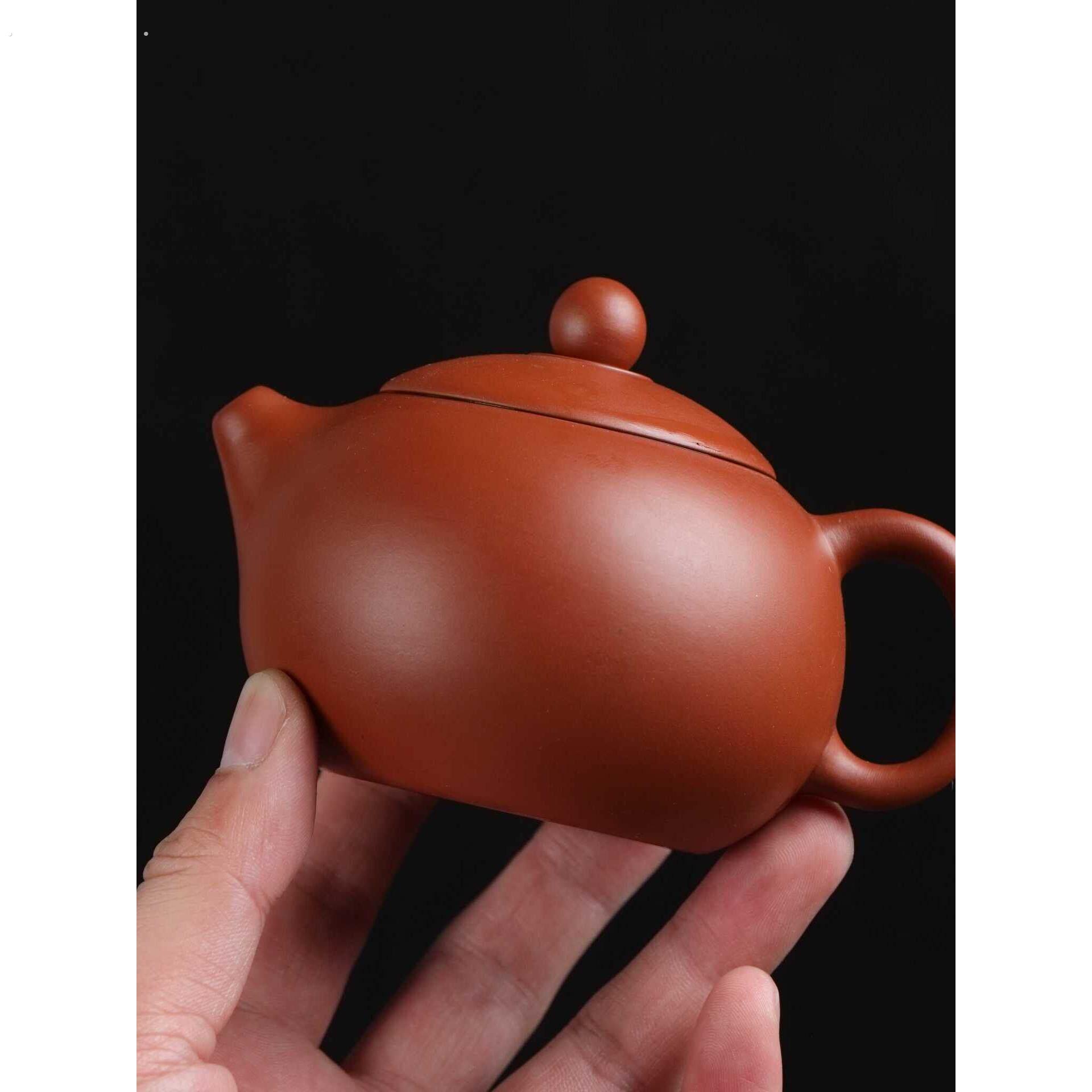 紫砂壶半手工原矿朱泥西施冲大3杯小6杯 200毫升西施功夫凤鸣茶壶
