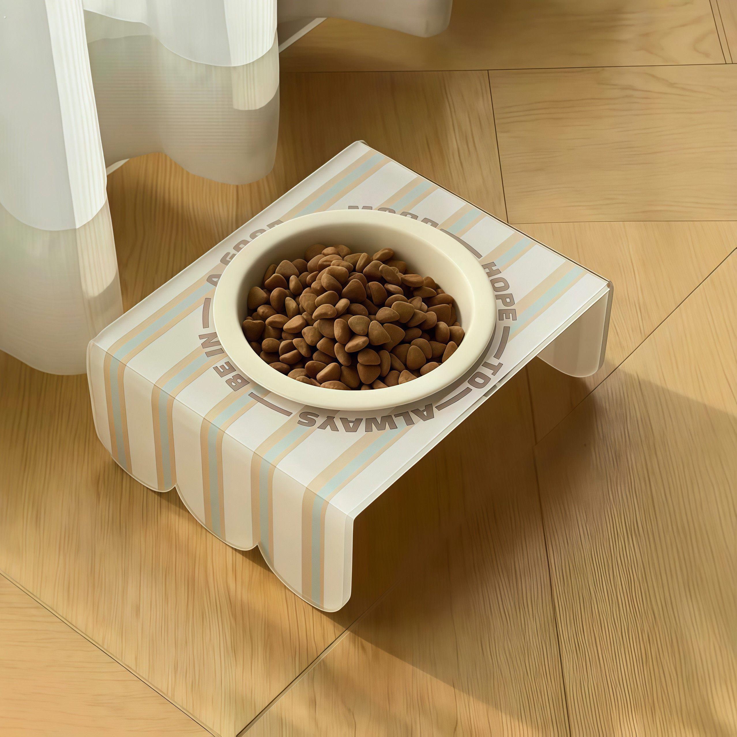 陶瓷猫碗慢食碗猫粮碗增高架宠物猫食盆保护颈椎大口径防噎易清洗