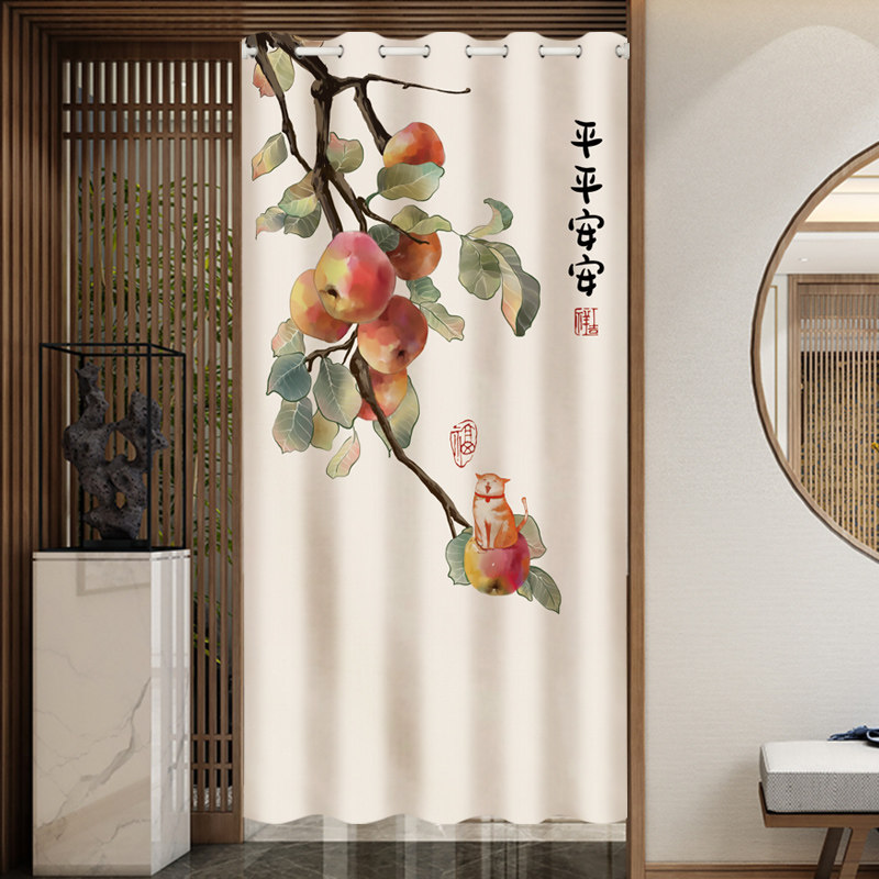 空调挡风门帘免打孔隔热防走冷气加厚帘子阳台客厅布艺遮挡帘隔温