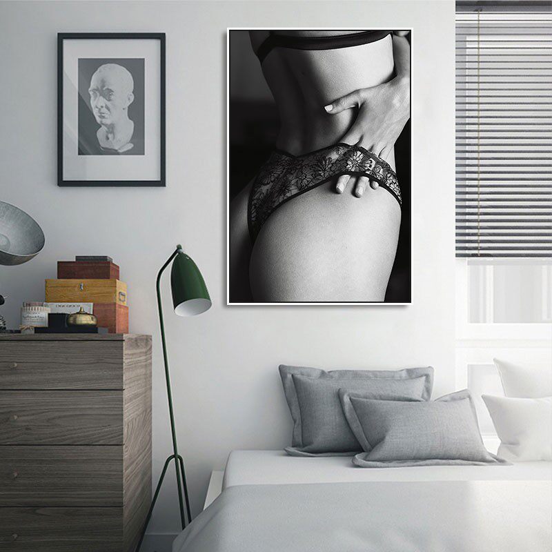 性感女性装饰画黑白人物内衣店比基尼玄关挂画酒店宾馆卫生间酒吧