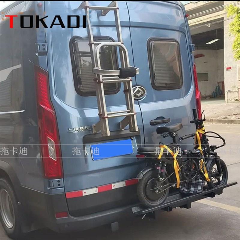 电动车背架可开尾门旋转架后挂架旋转折叠电动车架通用方口拖车杠