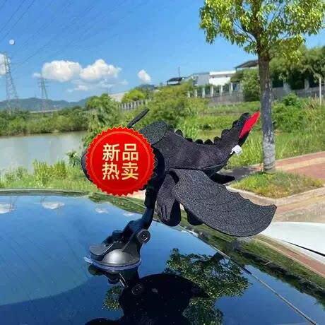 无牙仔汽车摆件车顶天窗摩托电动车尾车外车载可爱玩偶挂件装饰品