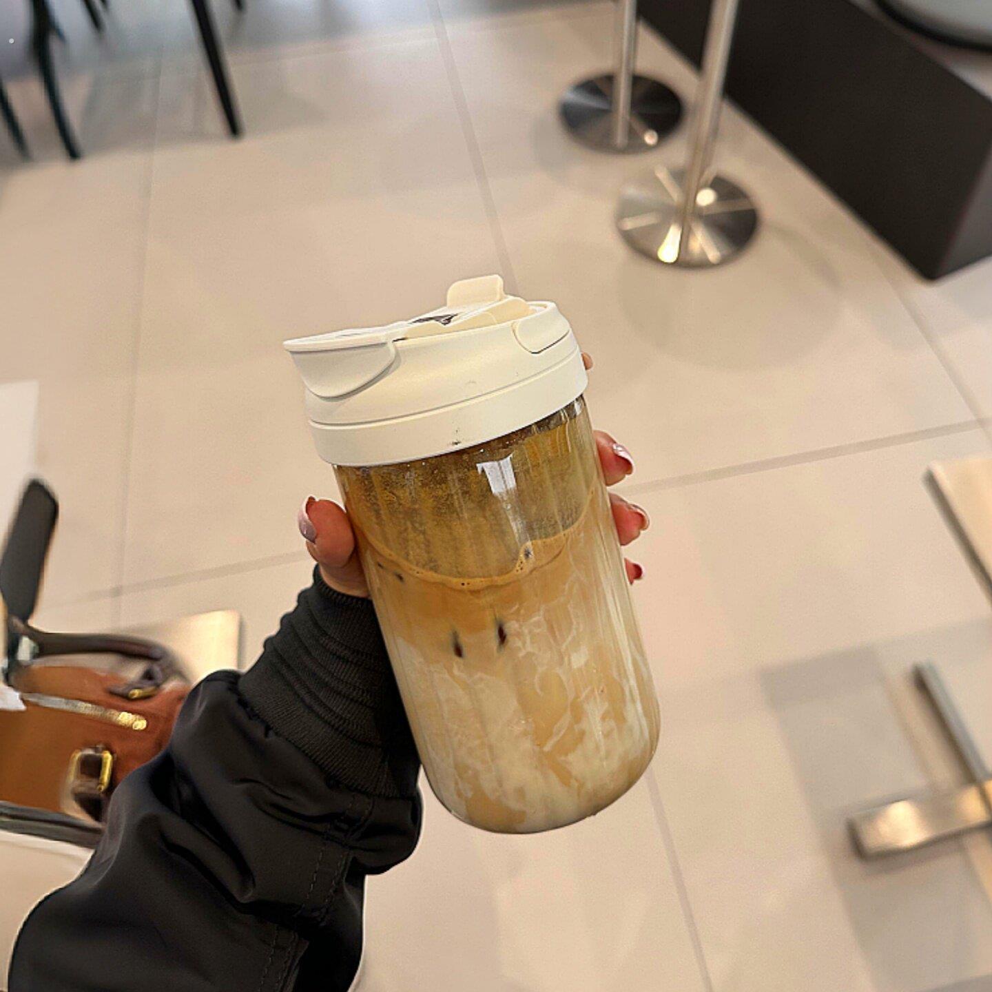 咖啡杯女士个人专用抗摔高硼硅玻璃杯夏季果茶冷饮杯可携式高透杯图片