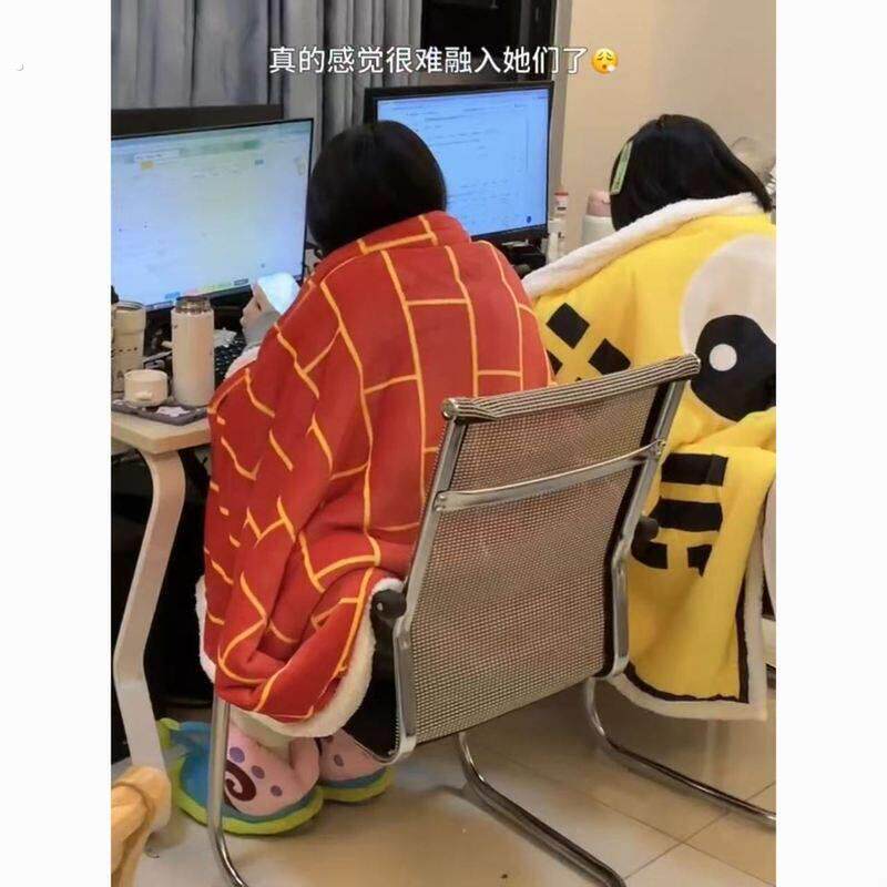 创意袈裟毯子办公室午睡披肩盖毯搞怪搞笑披风盖腿可携式空调毯夏