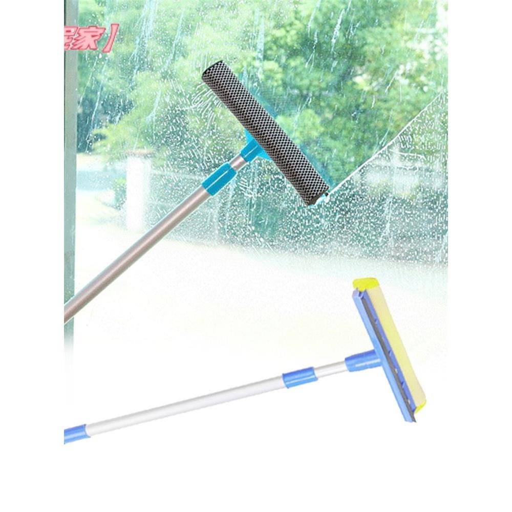 可伸缩手柄加长玻璃窗户刮水器海绵吸水玻璃清洁器家用双面擦窗器
