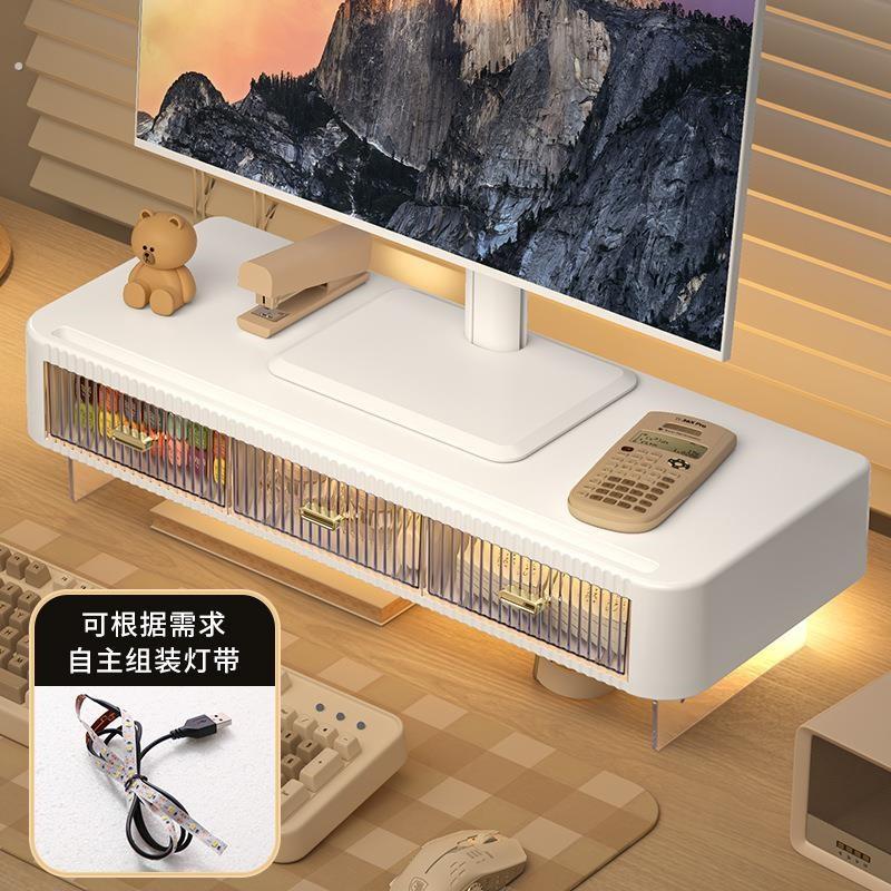 新款桌面置物架加厚办公室台式电脑萤幕架屏幕护颈收纳盒子