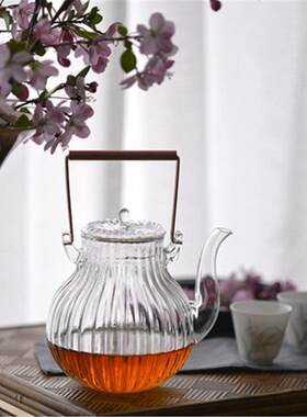 玻璃煮茶壶提梁蒸耐热透明泡可电炉加热烧水壶茶具冷水冷泡冷萃